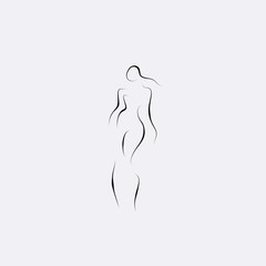 girl body shape line illustration vector