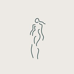 girl body shape line illustration vector