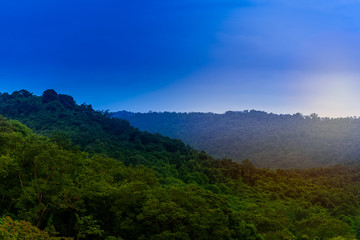 Green Mountains with blue sky