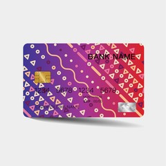 Templates of credit card. With colorful vintage elements desing. Vector illustration. 
