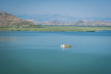 Skadar lake, Montenegro - landscape with Turkish fortress.