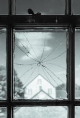 Cracked Window View