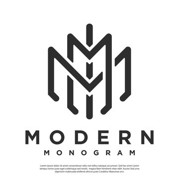 monogram letter "M" logo vector