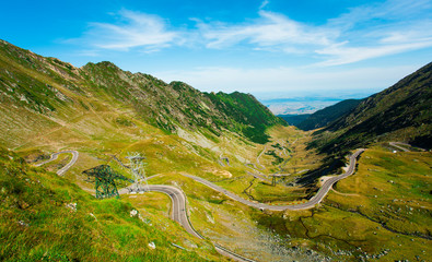 Fototapeta na wymiar Transfagarasan mountain road in Romania. Fagaras
