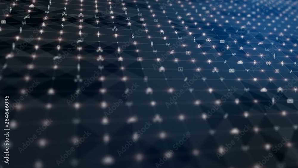 Poster technology network digital data connection and network marketing background concept.