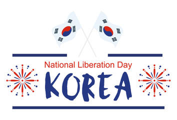 Gwangbokjeol, National Liberation Day of Korea. South Korea independence day. Vector
