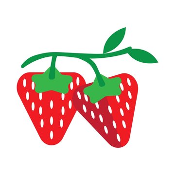 strawberry fruit logo vector