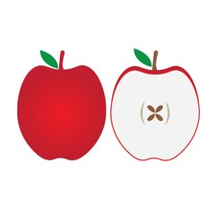 apple fruit and slice logo vector