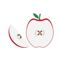 apple fruit and slice logo vector