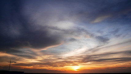 Fototapeta na wymiar Sky with clouds in the evening