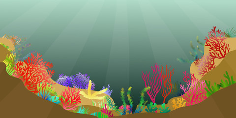 Underwater seascape scene