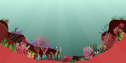 Underwater seascape scene
