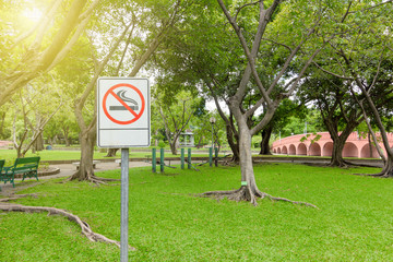 Non-smoking areas within the park