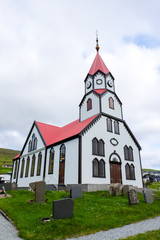Fototapeta na wymiar Eglise des Iles Féroé dans l'Atlantique Nord
