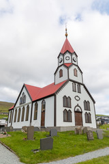 Fototapeta na wymiar Eglise des Iles Féroé dans l'Atlantique Nord