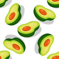 Large avocado seamless pattern. For printing, fabrics or paper, veganism or packaging for raw materials. Healthy eco fruit. For the design of cafes or social networks for vegans.