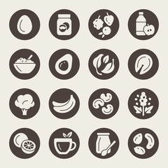 Weight loss food vector icons