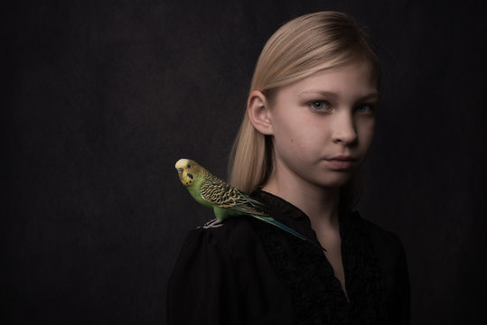 Girl with bird