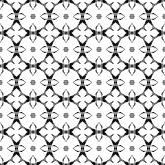 Black and white geometric seamless pattern. Hand d