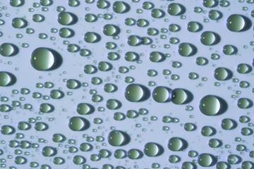 water drops on blue background