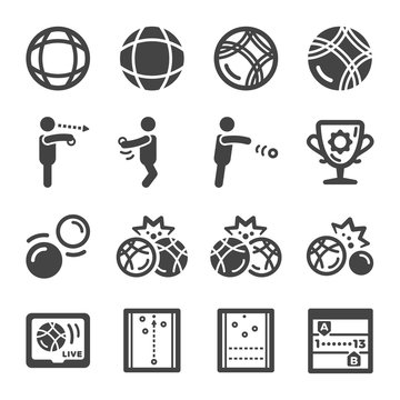 petanque sport and recreation icon set,vector and illustration