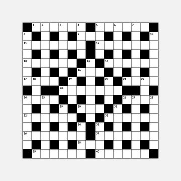 15x15 crossword puzzle vector illustration, empty squares