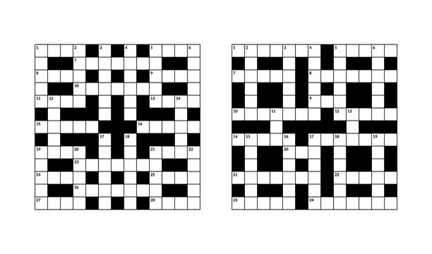 13x13 crossword puzzle vector illustration, empty squares