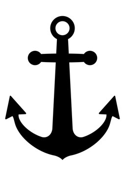 gz412 GrafikZeichnung - german icon - Schwarzer Anker: - english - black anchor: simple template isolated - A2, A3, A4 - xxl g8441