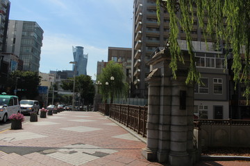 Nayabashi bridge and the station square
