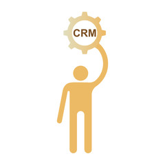 Customer relationship management concept. CRM isometric vector illustration