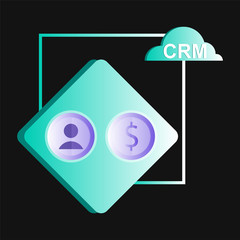 Customer relationship management concept. CRM isometric vector illustration
