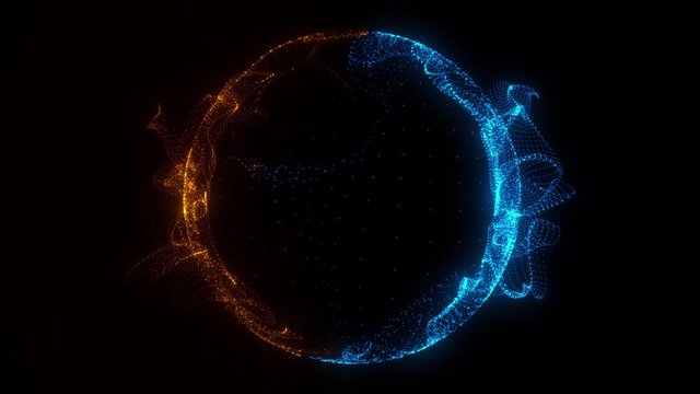 Blue Orange Particles Circle Ring Intro Logo Motion Background