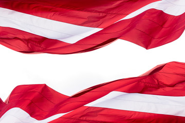 Latvia Flag isolated on white Background with space for Text, National flag of Republic of Latvia - isolated