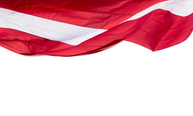 Latvia Flag isolated on white Background with space for Text, National flag of Republic of Latvia - isolated