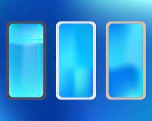 Mesh, azure colored phone backgrounds kit.
