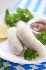 Traditional munich white sausages