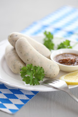 Traditional munich white sausages