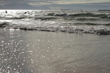 waves on beach