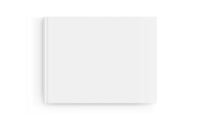 Rectangular book cover mockup isolated on white background - top view. Vector illustration