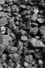 Pile of natural black hard coal or diamond coal background