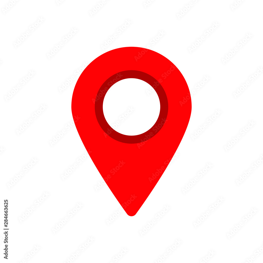 Poster red maps pin. location map icon. location pin. pin icon vector.