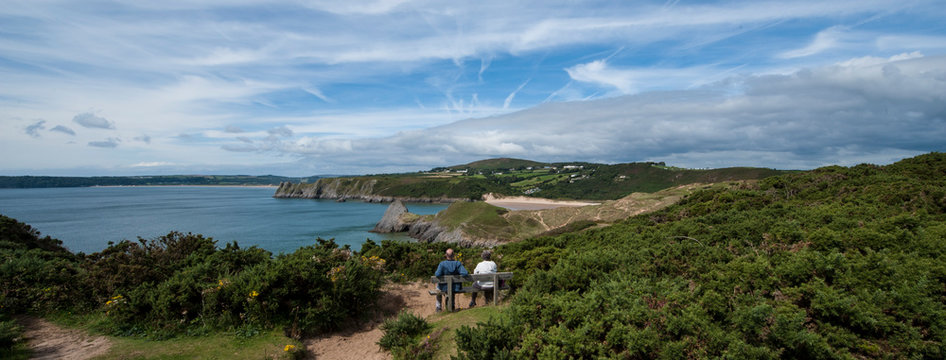 Pobbles and three cliffs  Wales, UK