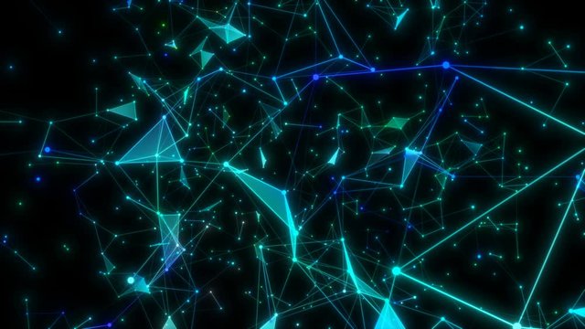 Cosmic magic background. Animation as sci-fi background with glow particles, depth of field, bokeh.