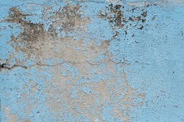 Textured of Peeling Paint on Blue Grunge Wall