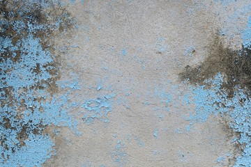 Textured of Peeling Paint on Blue Grunge Wall
