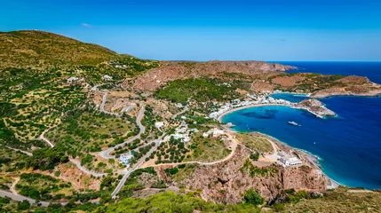 Aluminium Prints Mediterranean Europe Panoramic landscape view of Kapsali Bay, Kythira Island, Greece.