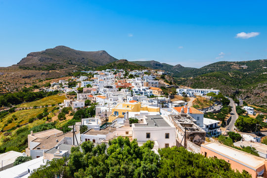 View Of Chora, Kythira, Greece.