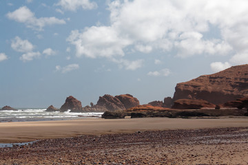Fototapeta na wymiar Plaża Legzhira w obliżu Sidi Ifni, Maroko