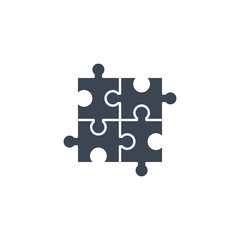 Puzzle related vector glyph icon. Isolated on white background. Vector illustration.