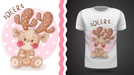 Cute deer - idea for print t-shirt.
